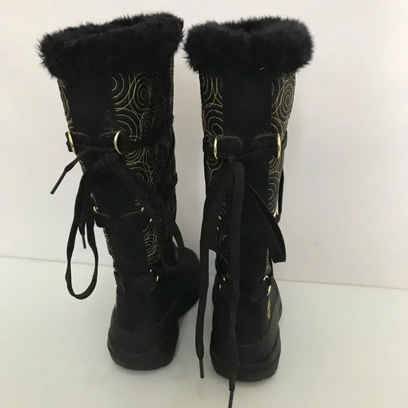 Timberland Women's Black and Gold Circle Pattern Boots - Picture 4 of 11
